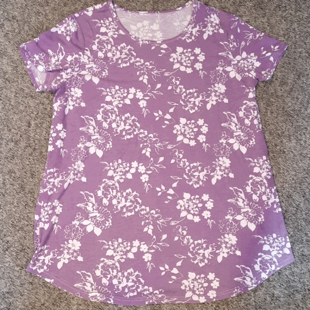 Blair Purple Floral Short Sleeved Tee XL